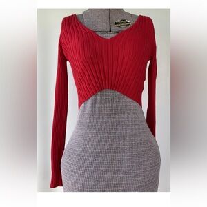 Hera Collection V-neck Cropped Ribbed Top Size Medium